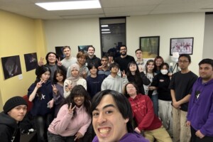 Japanese conversation group poses for a photo