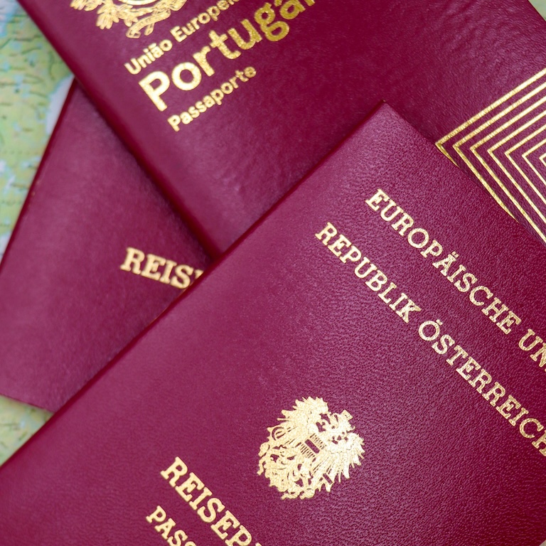 Pile of EU passports