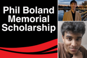 Phil Borland Memorial Scholarship shows pictures of Ian and Archie