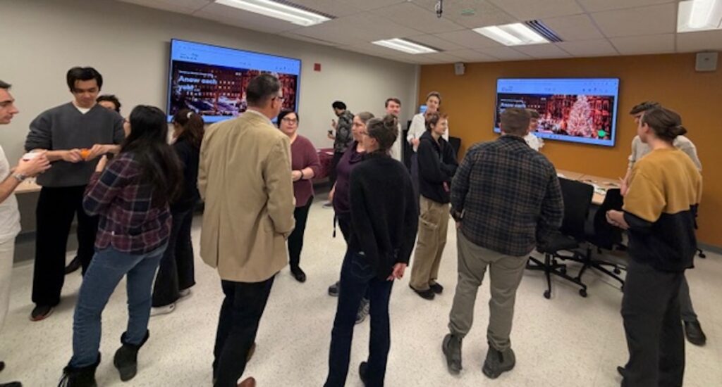 Students, staff, and faculty mingle