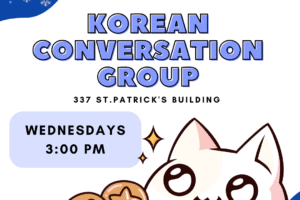 Korean Conversation group cat is excited and eating two lollipops