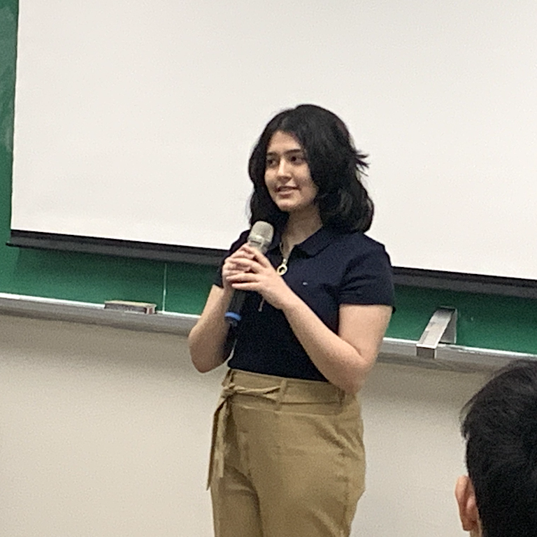 Zahra gives her speech