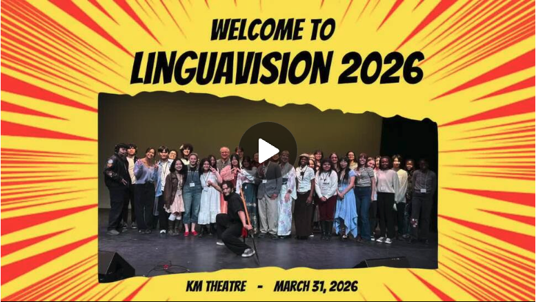 Welcome to Linguavision 2026. Photo of group on stage.