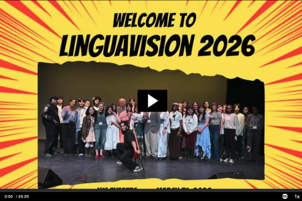 Welcome to Linguavision 2026. Group on stage