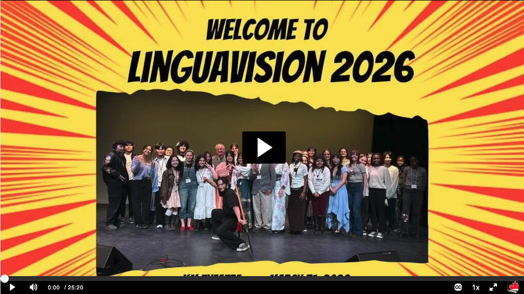 Welcome to Linguavision 2026. Group on stage