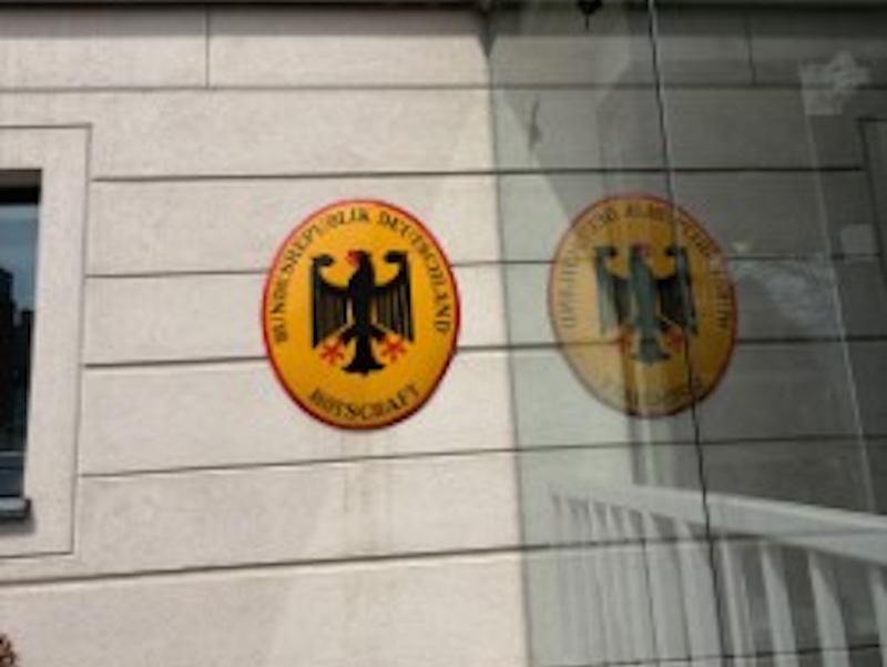 Germany emblem on a wall.