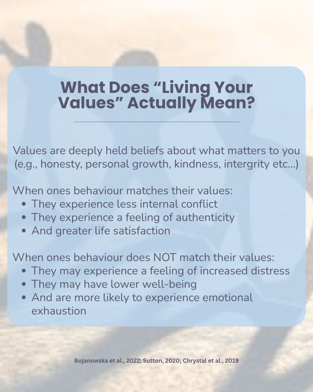 What does living your values actually men?