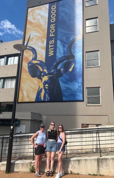 Meghan Maack, Katelyn MacCormace and Emma Murgida toured Wits University, which runs the Centre for African Philanthropy and Social Investment.