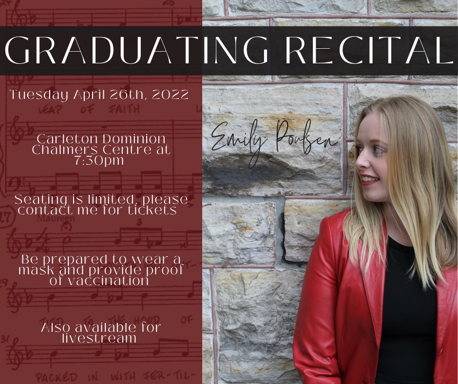 Poster for Emily Poulson Graduating Recital