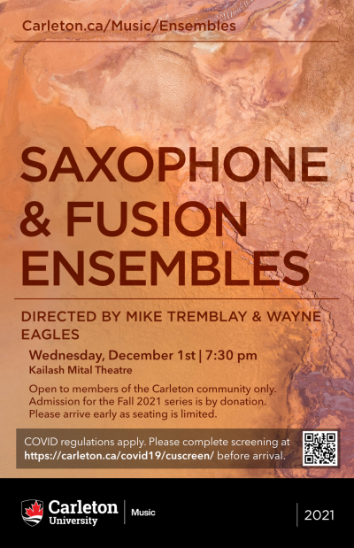 Saxophone and Fusion Ensemble End of term Concert poster