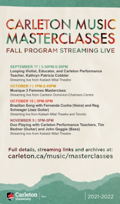 Poster for Carleton Music Masterclasses Fall 2021 Program