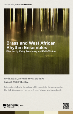 Poster for Brass and West African Rhythm Ensemble concerts
