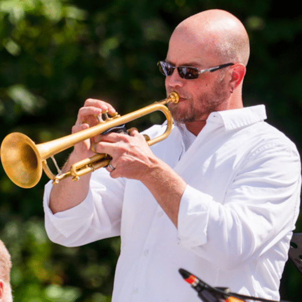 Nick Dyson playing the trumpet