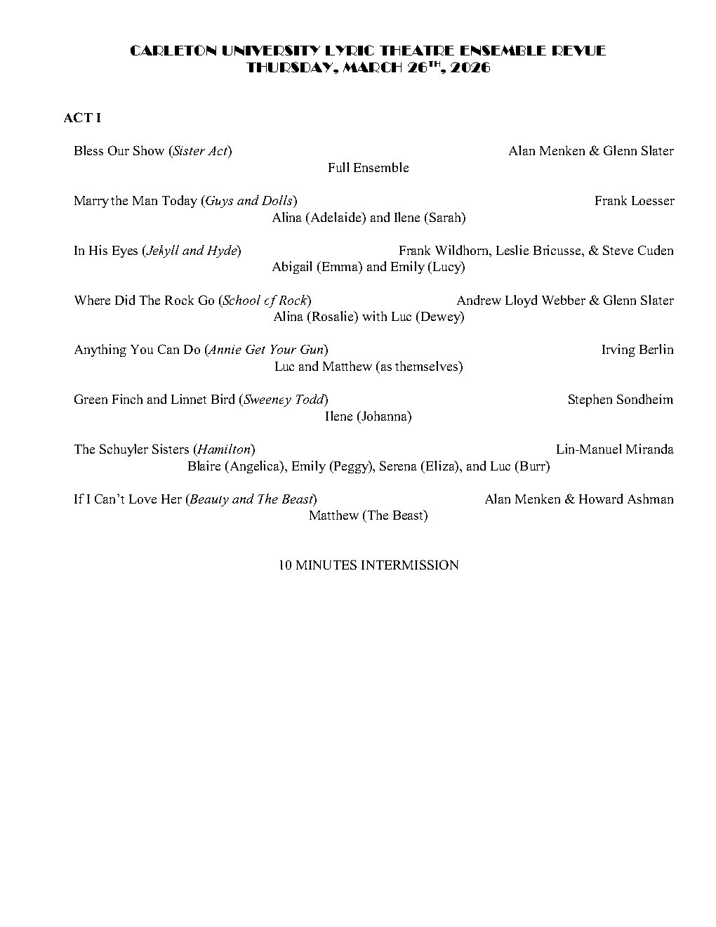 Lyric Theatre Program Page 1
