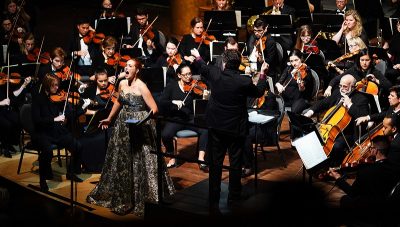 Symphony performing with opera singer