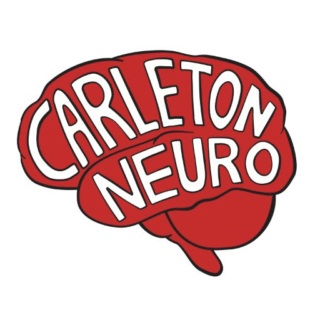 red brain with "carleton neuro" written in white text