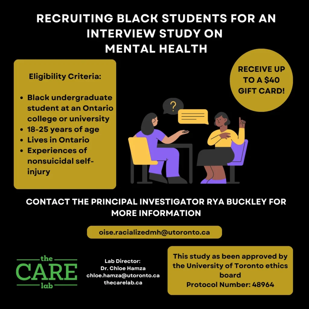 Recruiting Black students for an interview study on mental health