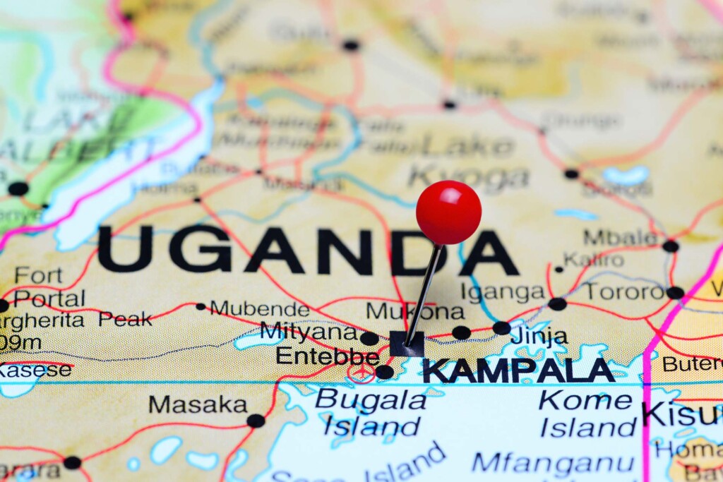 A map of Uganda.