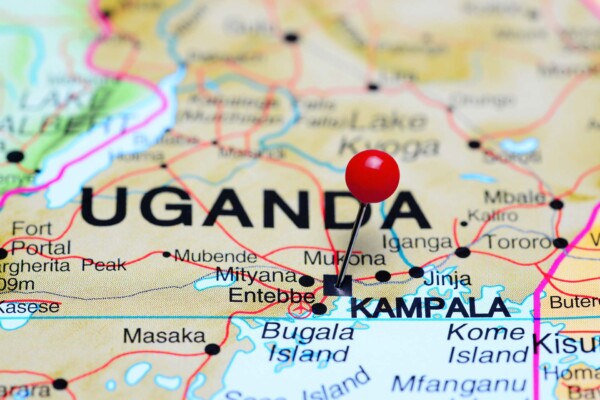 A map of Uganda.