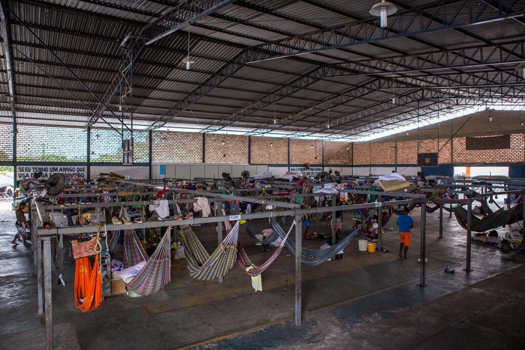 A refugee shelter in Brazil.