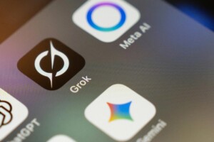 Grok app icon shown on a smartphone screen amid the Grok scandal on X in Canada.