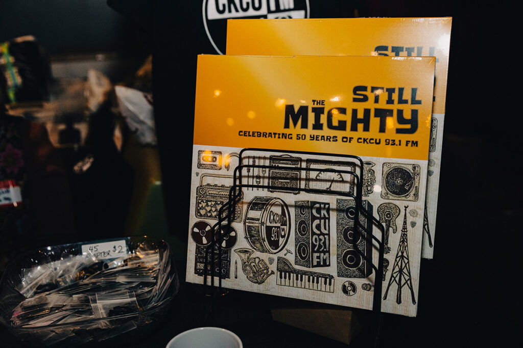 Two copies of The Still Mighty, a vinyl record celebrating CKCU.