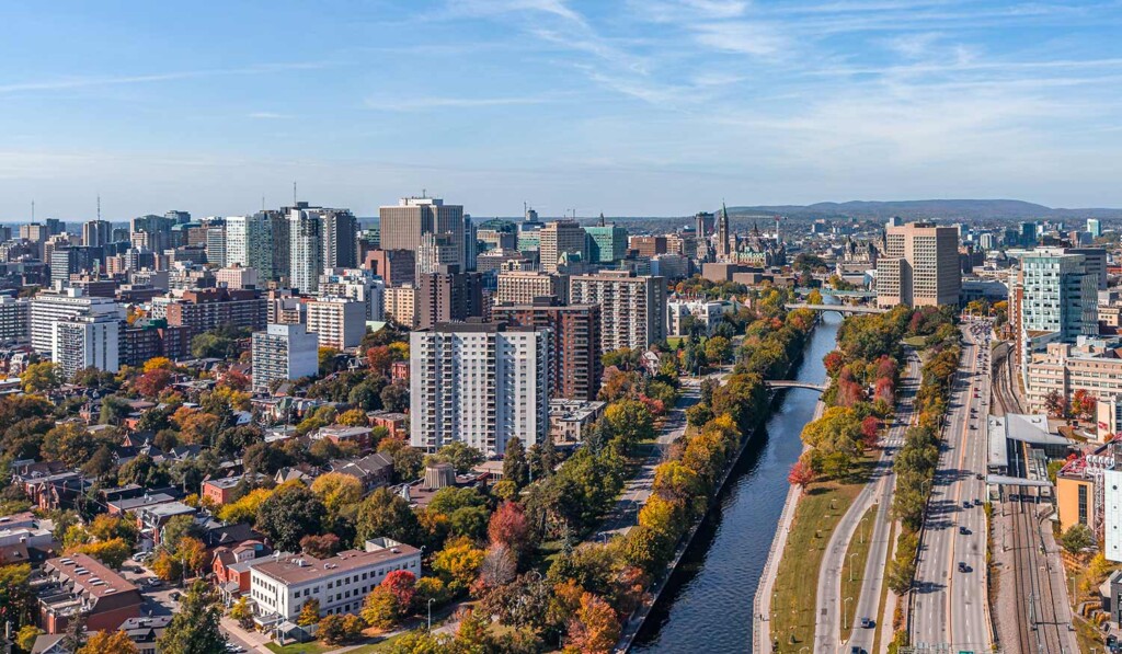 An aerial view of the City of Ottawa.