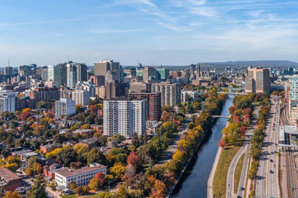 An aerial view of the City of Ottawa.