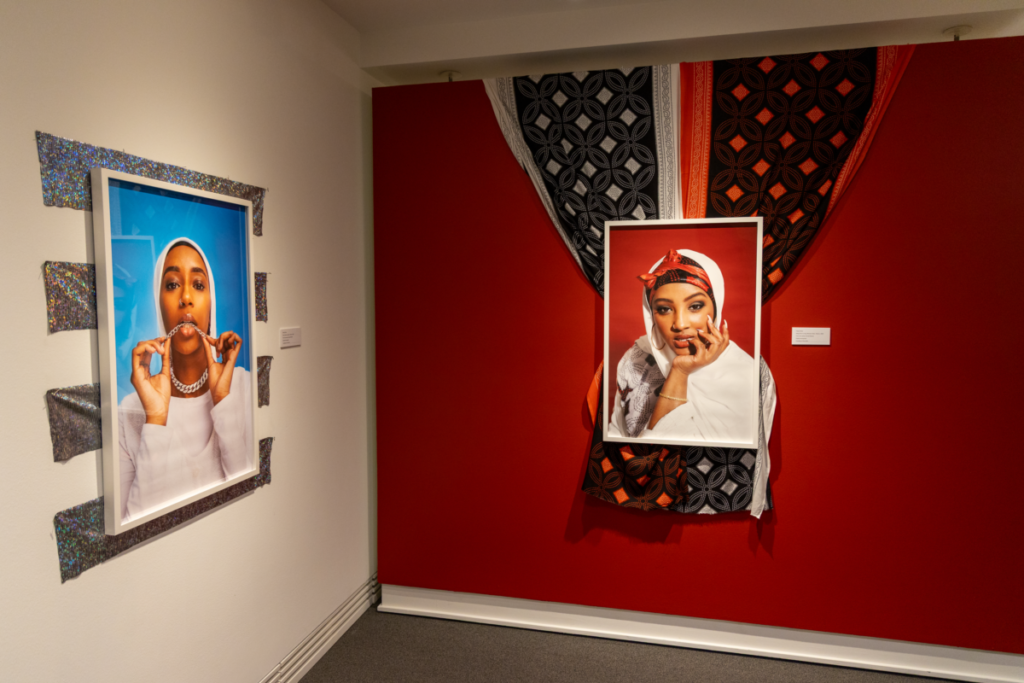 Portraits of Black beauty, specifically Somali beauty, at the CUAG "Threading Roots" exhibit.