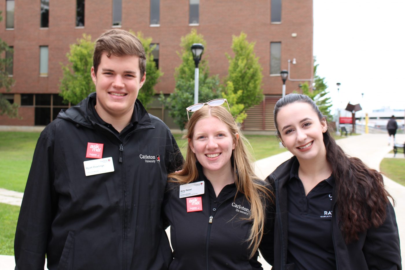 Three members of Carleton University staff on residence move in day
