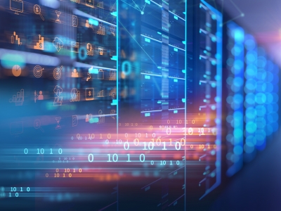 An artistic representation of data on a computer screen.