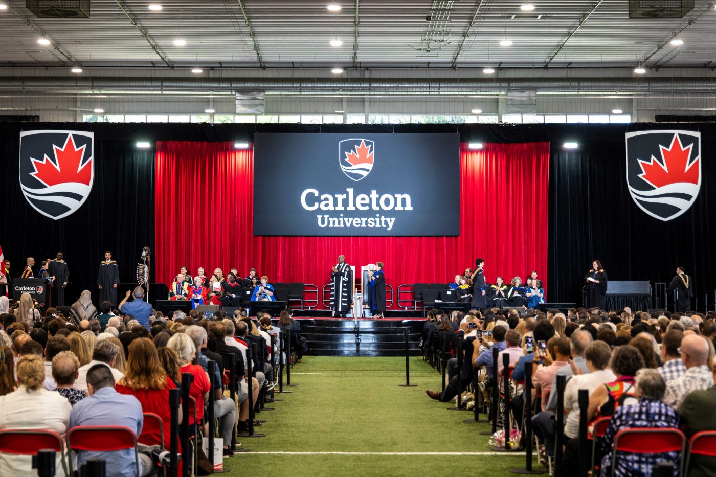 The crowd and event stage at convocation.