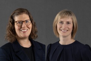 A split image of two academic professionals.