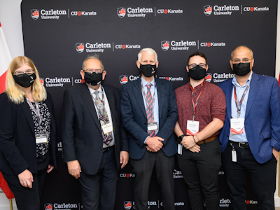 Leo Lax, Executive Managing Director, L-SPARK (second from left) met with Carleton partners at the launch of CU@Kanata in October.