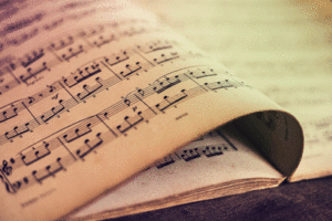 A photo of music sheets.