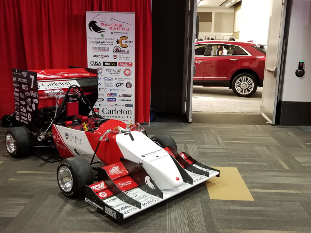 RR19, the car created by the Ravens Racing 2019 team, on display during the Ottawa Gatineau International Auto Show.