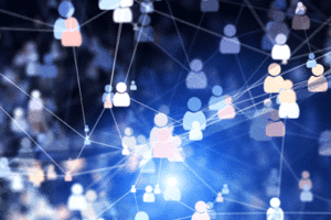 Social media concept art as a network of people.