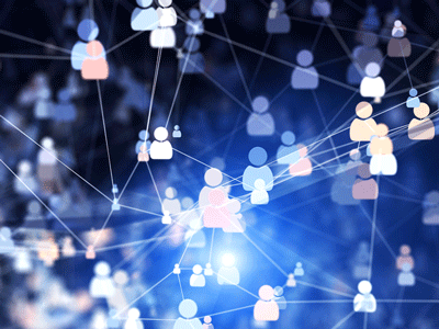 Social media concept art as a network of people.