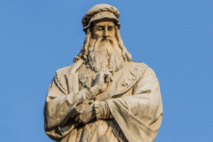 A statue of Leonardo da Vinci in Milan