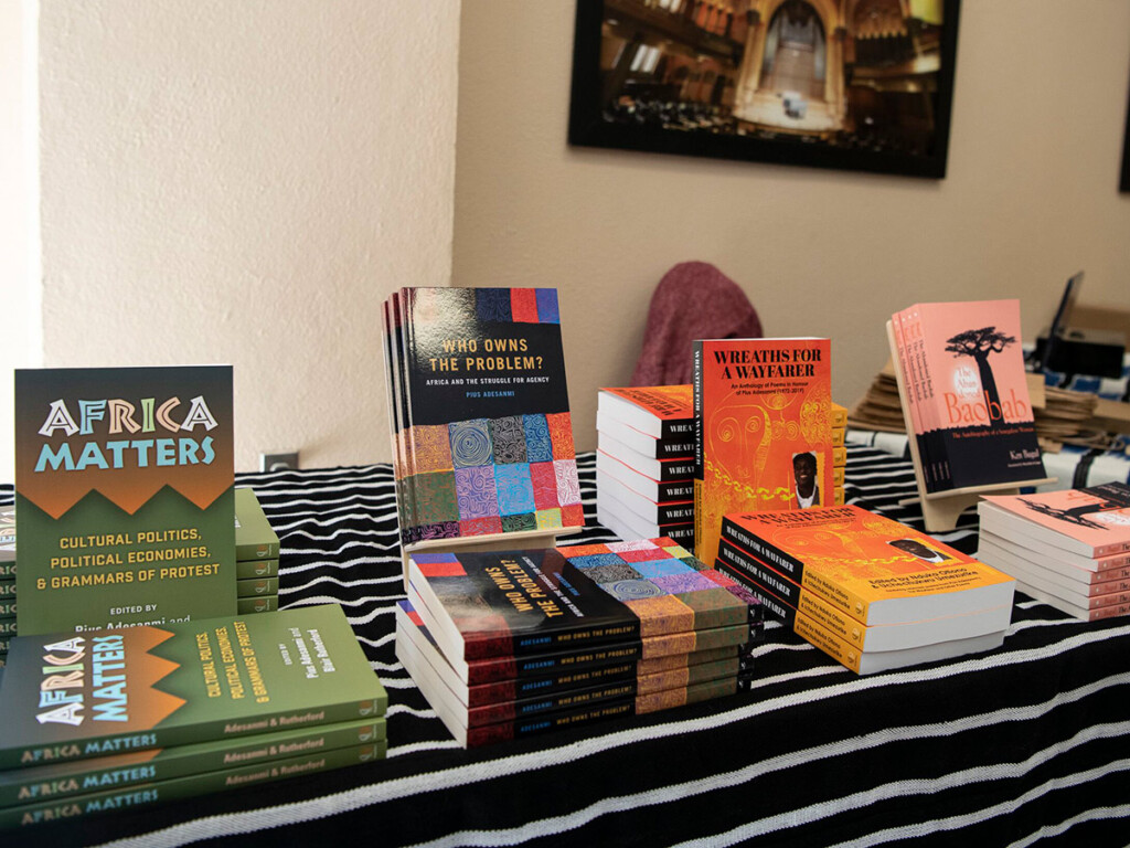 A table featuring books released by members of the Institute for African Studies