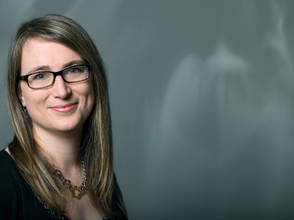 Pictured: Audrey Girouard, associate professor at Carleton University's School of Information Technology, spoke about challenges and new opportunities for young researchers during the announcement of the New Frontiers in Research Fund on Dec. 6, 2018.