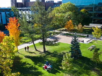 The campus quad in Fall.