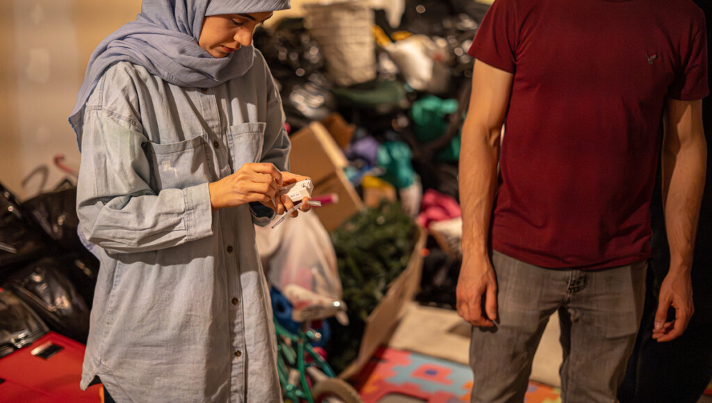 Researchers from Carleton University’s Centre for Advanced Building Envelope Research set up monitoring equipment.