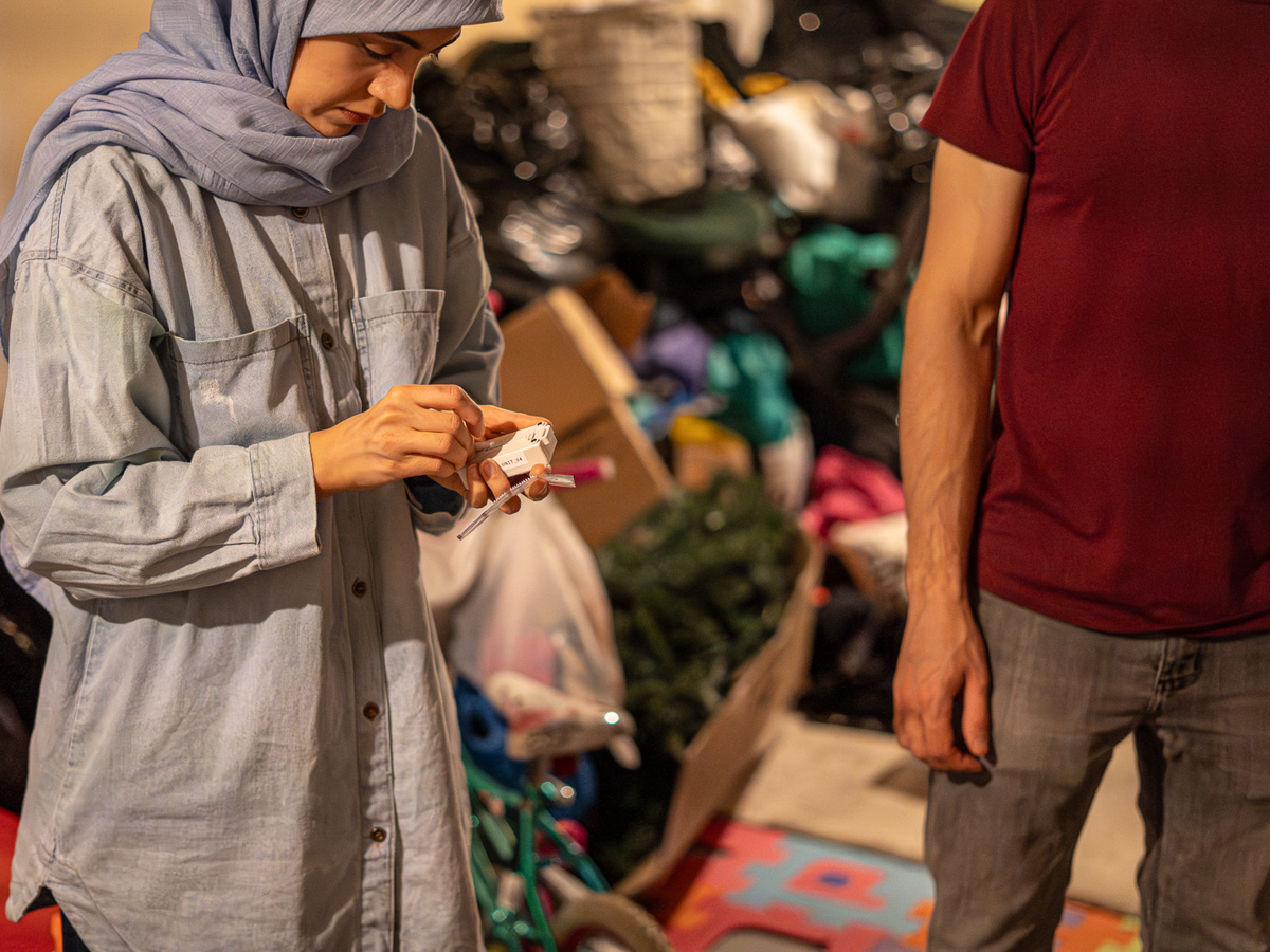 Researchers from Carleton University’s Centre for Advanced Building Envelope Research set up monitoring equipment.