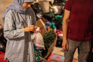 Researchers from Carleton University’s Centre for Advanced Building Envelope Research set up monitoring equipment.