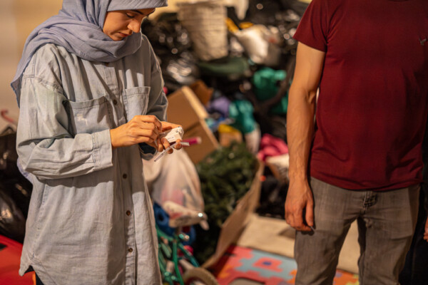 Researchers from Carleton University’s Centre for Advanced Building Envelope Research set up monitoring equipment.