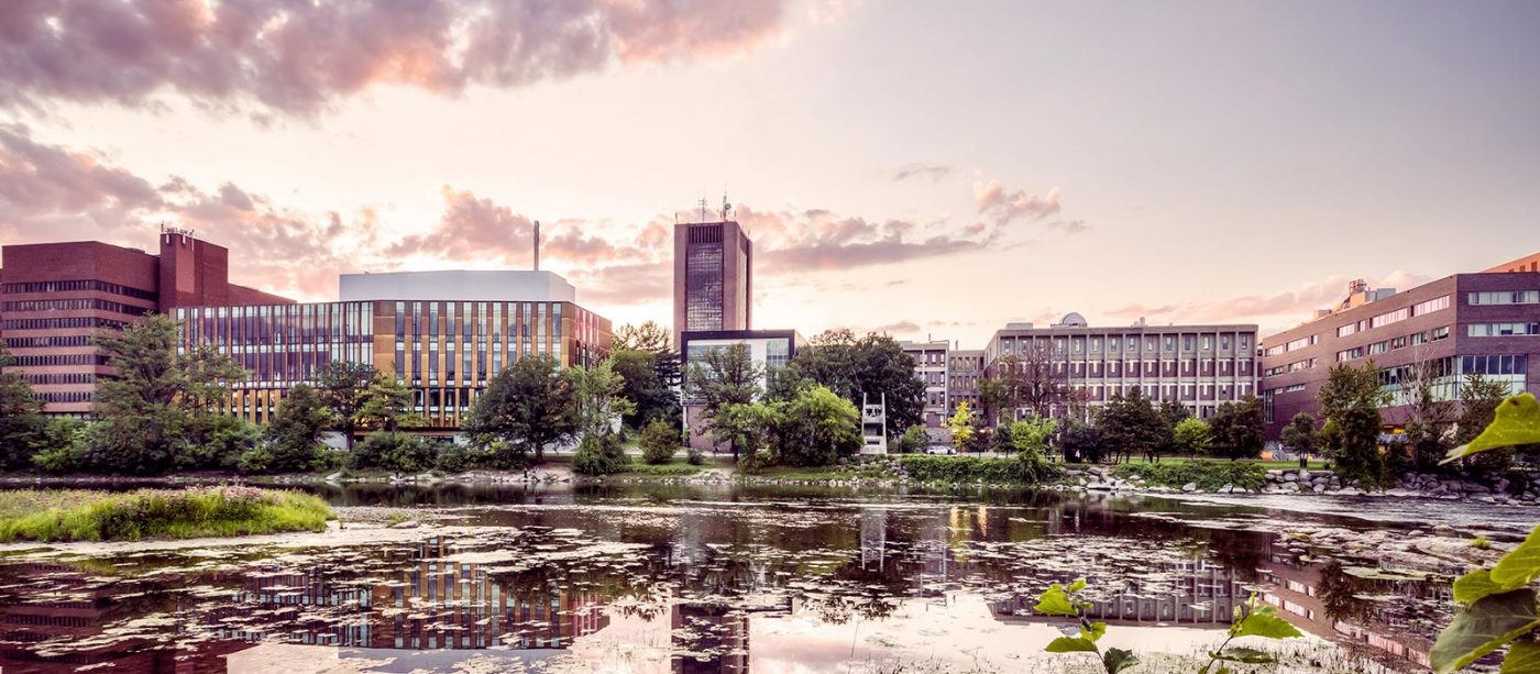 Carleton University campus as seen from across the Rideau River