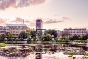 Carleton University campus as seen from across the Rideau River