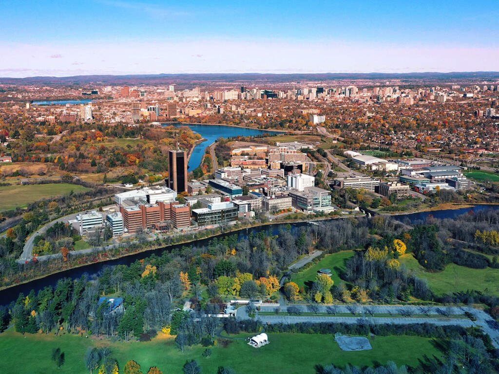 Aerial view of Carleton University - Sept. 2020