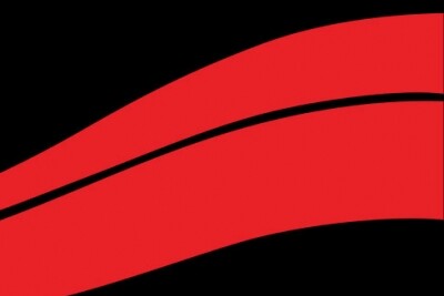 A red wave on a black background.